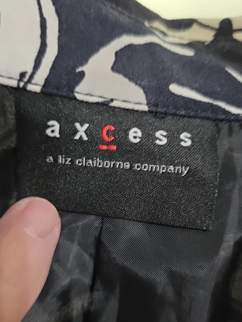 Axcess Women's Knee Length Trench Coat Black/White Buttons Pockets Cotton  Sz 6